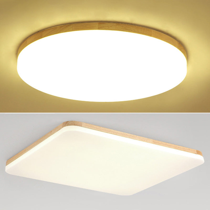 Lampe à montage encastré en acrylique couleur rondin, éclairage de plafond à LED de style moderne