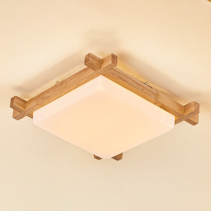 Square Flush Light Fixtures Simplicity Wood Ceiling Light Fixtures for Bedroom
