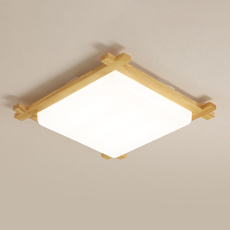 Square Flush Light Fixtures Simplicity Wood Ceiling Light Fixtures for Bedroom