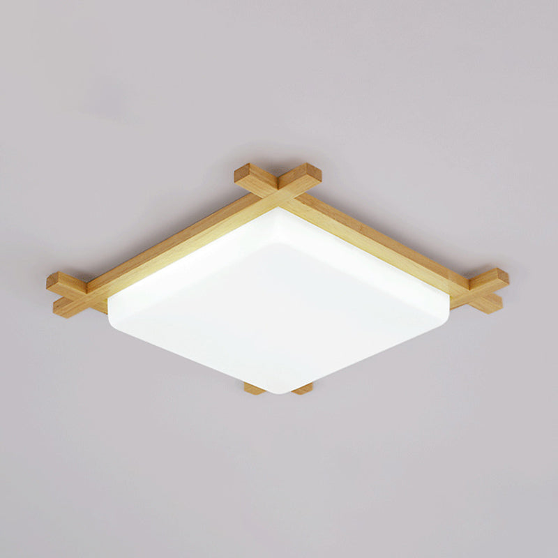 Square Flush Light Fixtures Simplicity Wood Ceiling Light Fixtures for Bedroom