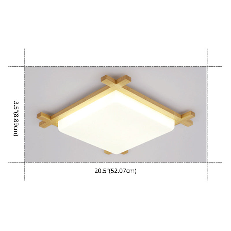 Square Flush Light Fixtures Simplicity Wood Ceiling Light Fixtures for Bedroom