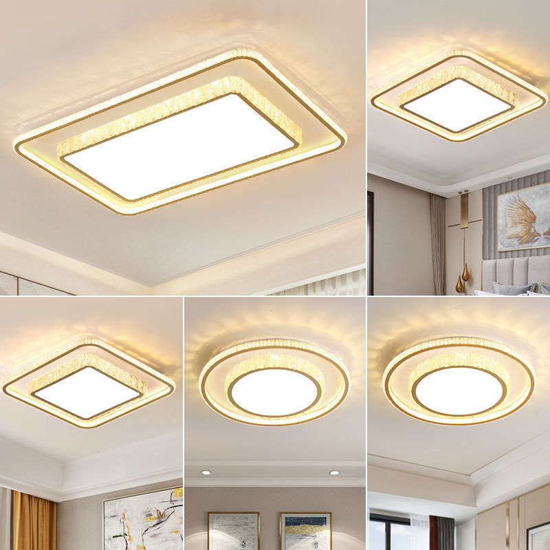 Lámpara de techo Lámpara de techo moderna de acrílico y cristal para sala de estar y dormitorio