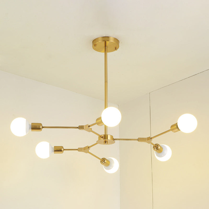 Luz de lámpara de metal ajustable Luz de luz múltiple de luz múltiple para espacios interiores