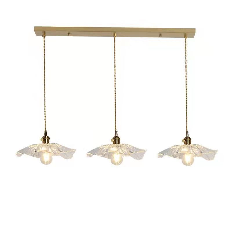 Lotus Leaf Hanging Pendant Light Industrial Pendant Lights with Glass Shade