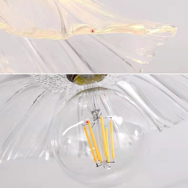 Lotus Leaf Hanging Pendant Light Industrial Pendant Lights with Glass Shade