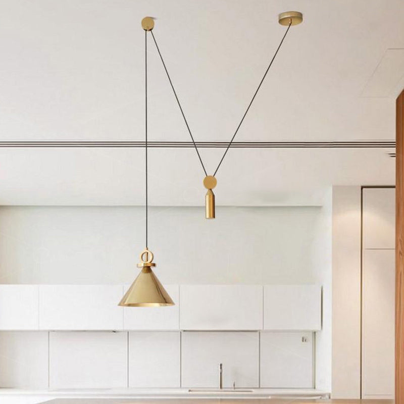 Metal Conical Hanging Light Kit Simplicity Style Down Lighting Pendant for Bedroom