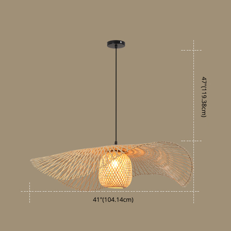 Twist Suspension Pendellicht Light Asia Bambus Restaurant Hanging Deckenleuchte in Beige