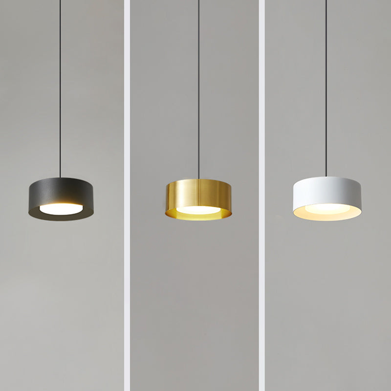Simplicity Drum Shaped Hanging Pendant Light Metal LED Bedroom Down Lighting Pendant