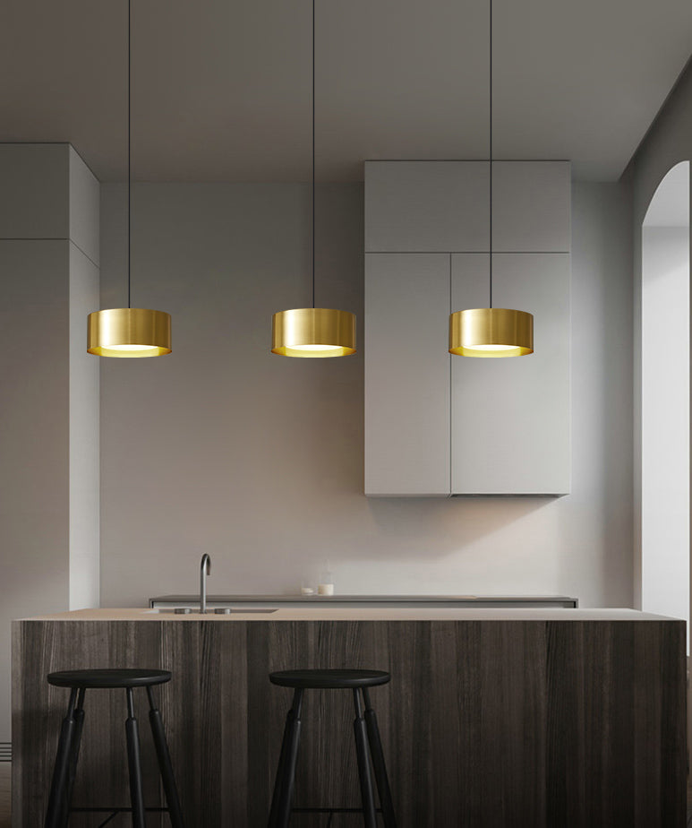 Simplicity Drum Shaped Hanging Pendant Light Metal LED Bedroom Down Lighting Pendant