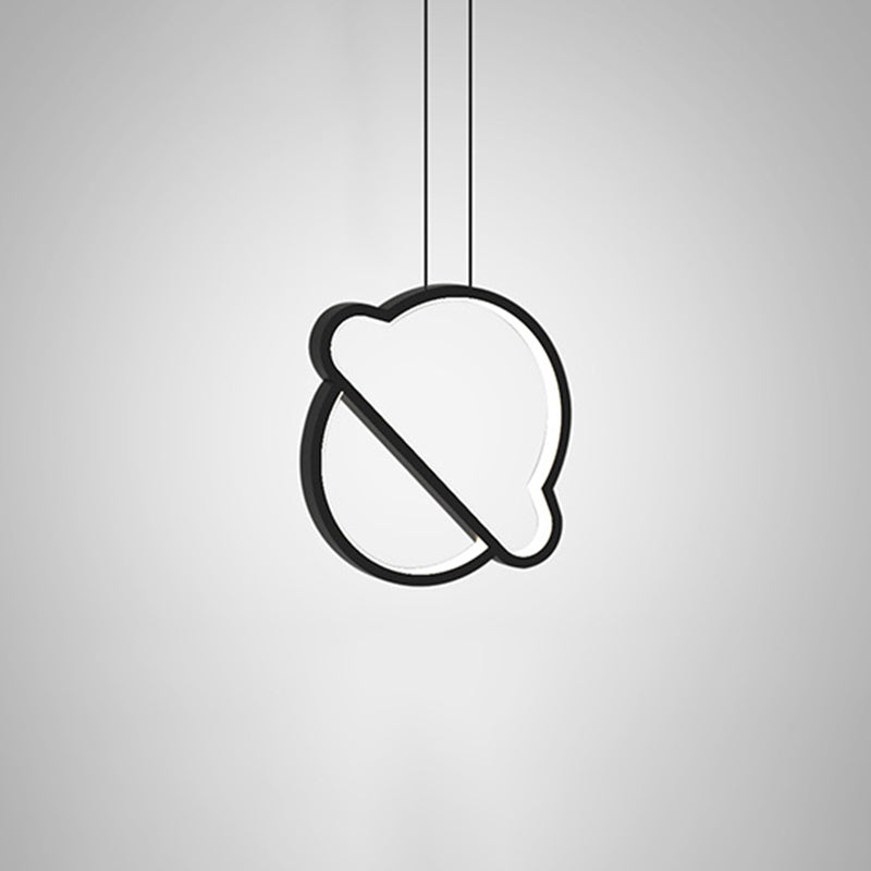 Geometrical Bedroom Pendant Light Fixture Metal LED Nordic Pendant Ceiling Light in Black