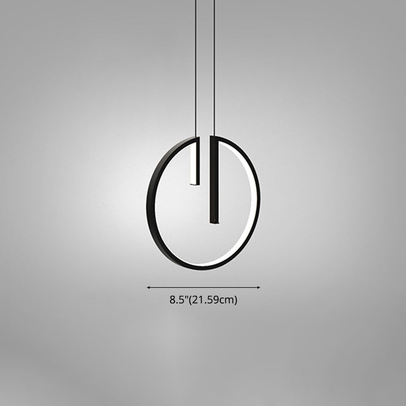 Geometrical Bedroom Pendant Light Fixture Metal LED Nordic Pendant Ceiling Light in Black