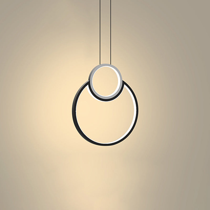Geometrical Bedroom Pendant Light Fixture Metal LED Nordic Pendant Ceiling Light in Black