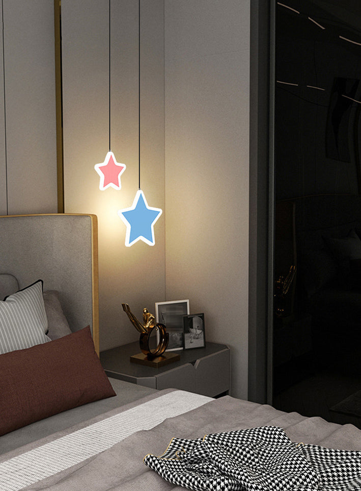 Geometrical Bedroom Pendant Light Fixture Metal LED Nordic Pendant Ceiling Light in Black