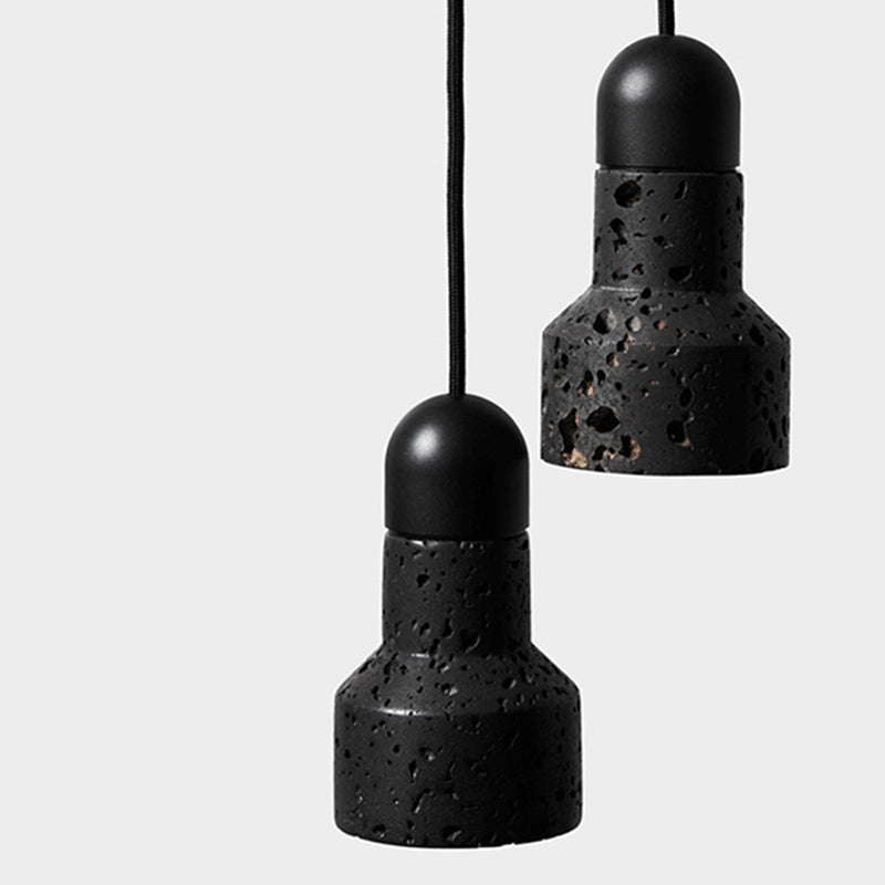 Stein schattierte hängende hängende hängende minimalistische Pendelleuchten in Schwarz