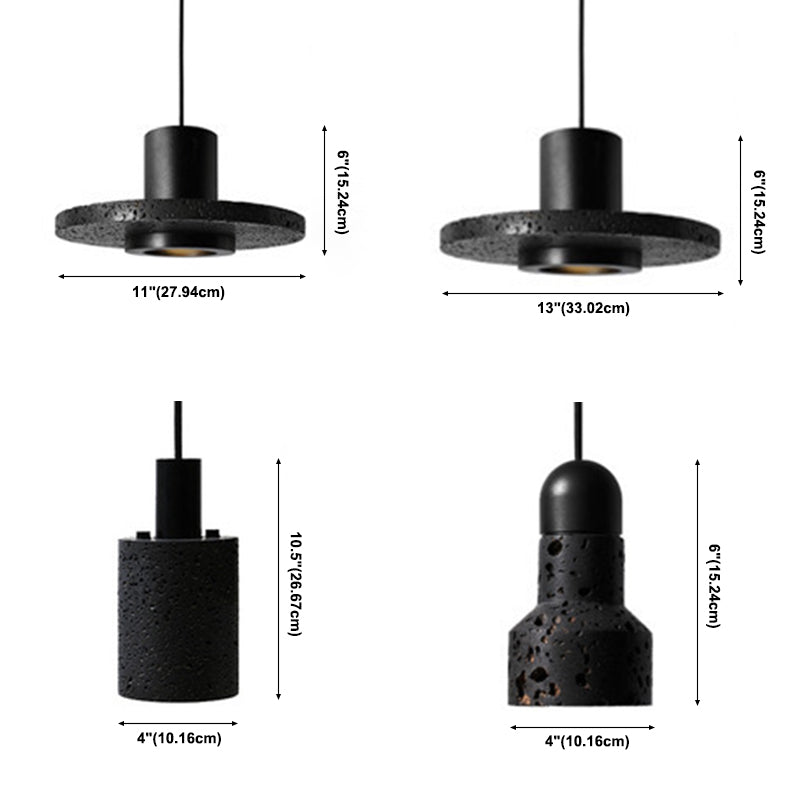 Stein schattierte hängende hängende hängende minimalistische Pendelleuchten in Schwarz