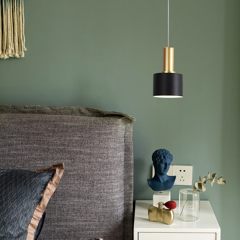 1 éclairage pendentif à cylindre lumineux moderne simplicité plafonnier en métal pour le restaurant