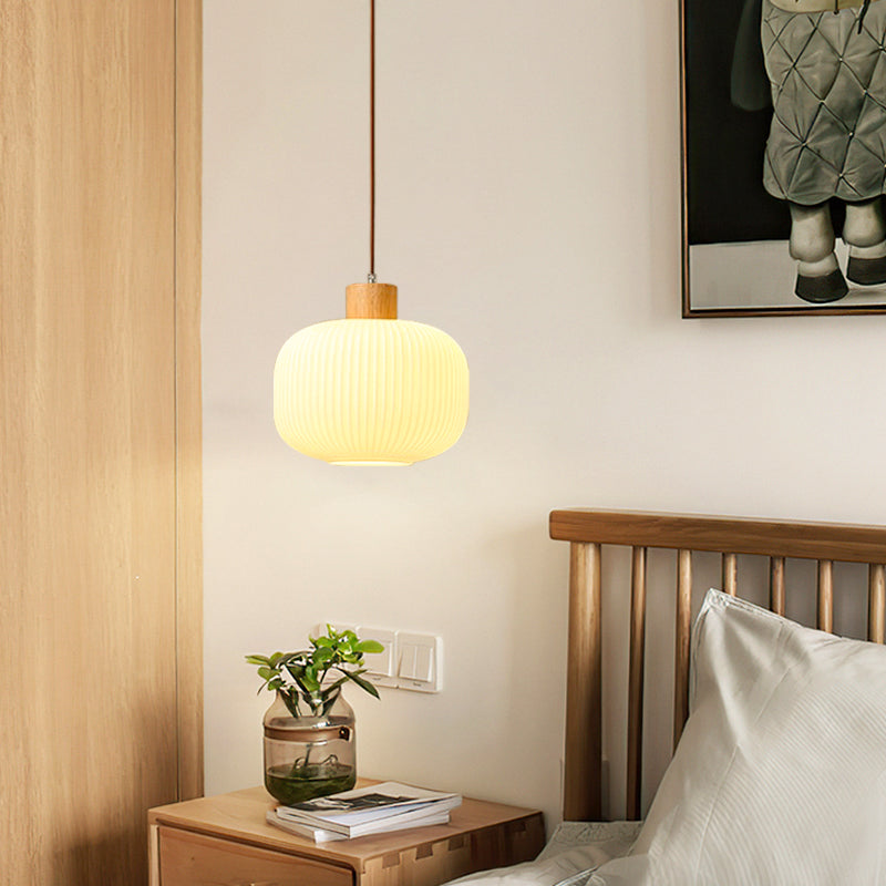 Hanging Light Fixture Modern 1-Light Suspension Pendant Lamp with Glass Shade for Restaurant