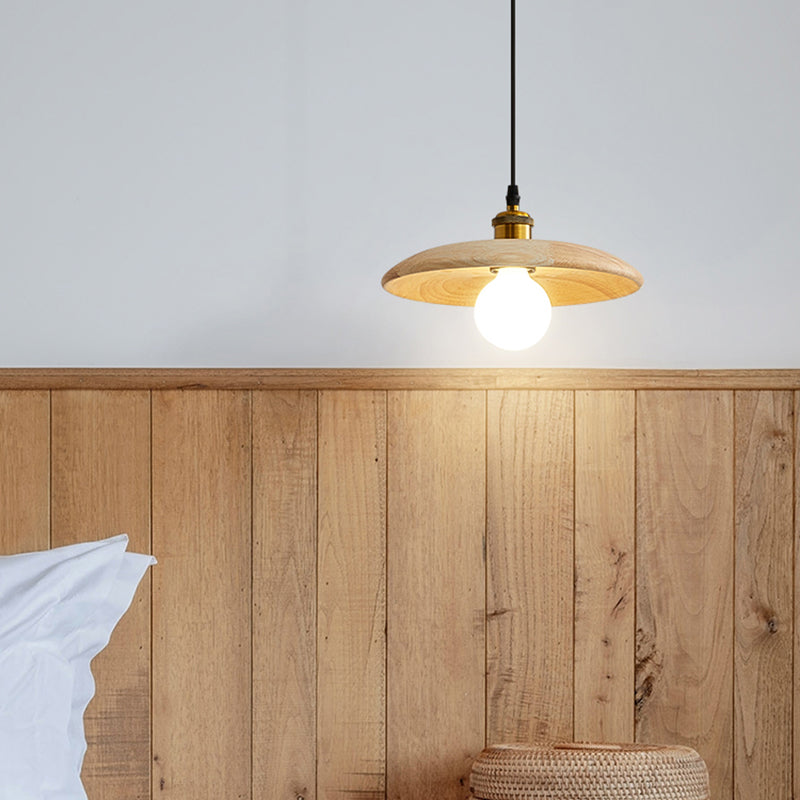 Pfanne hängende Leuchte moderne 1-Licht-Suspension Anhänger Licht mit Holz