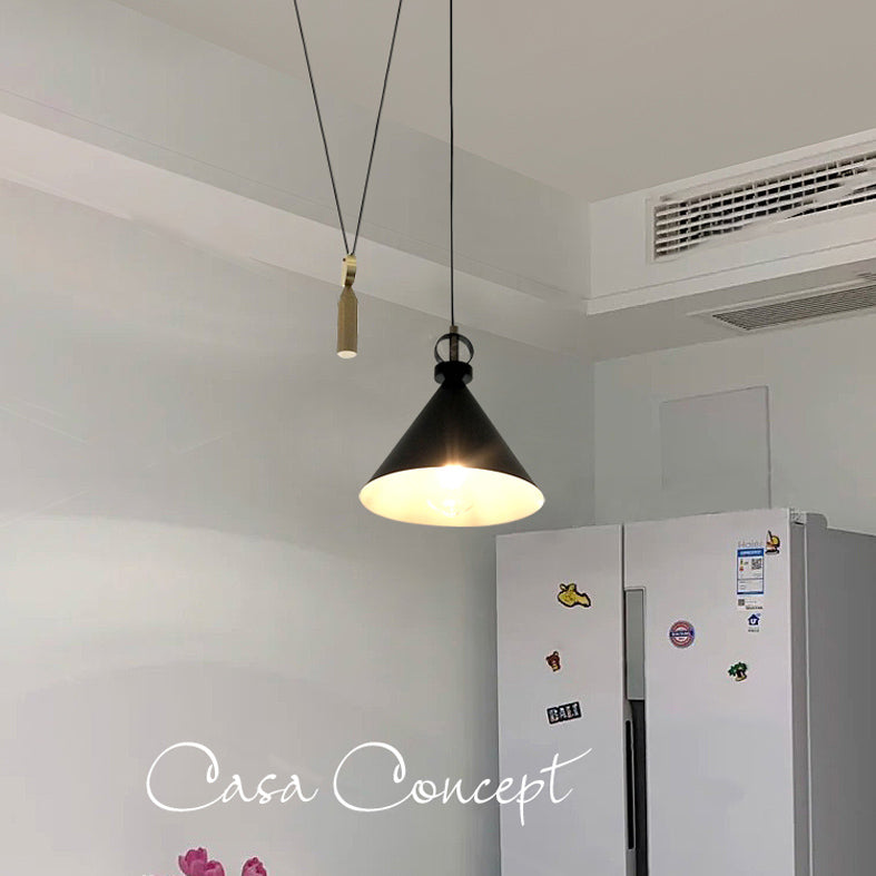 Metal Conical Hanging Light Kit Simplicity Style Down Lighting Pendant for Bedroom