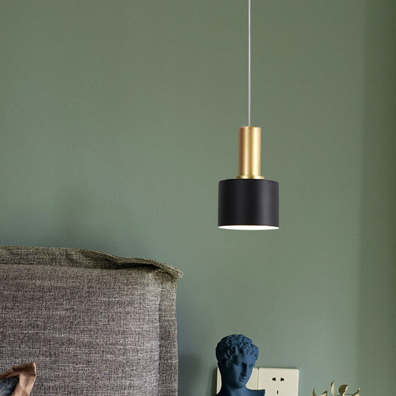 1 éclairage pendentif à cylindre lumineux moderne simplicité plafonnier en métal pour le restaurant