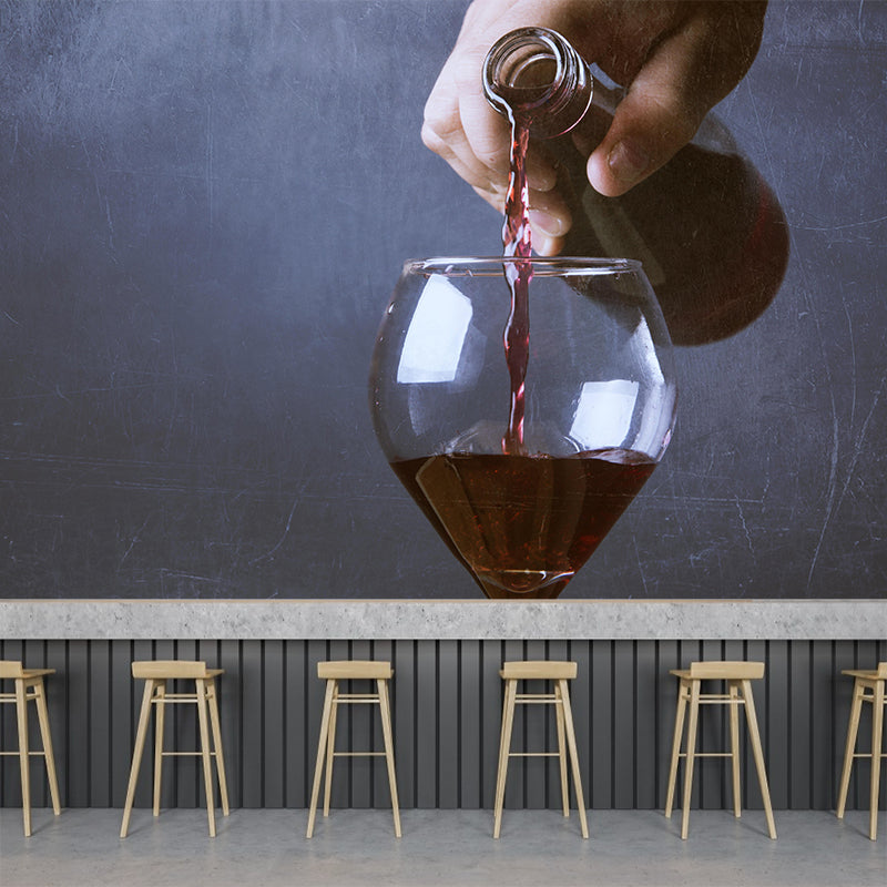 Customized Grape Wine Wall Mural Photography Moisture Resistant for Wine Shop