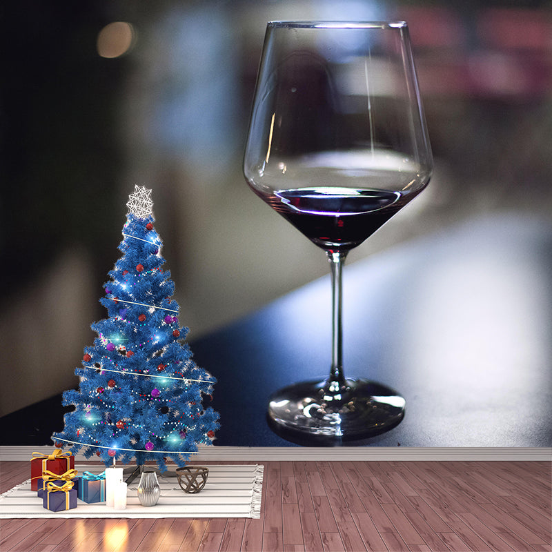 Simple Grape Wine Mural Customized Wine Shop Wall Decor Stain Resistant