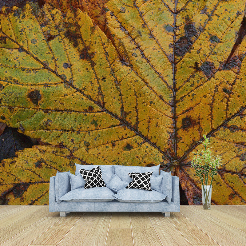 Leaf Surface Plant Wall Murals Modern Style Moisture Resistant Wall Covering