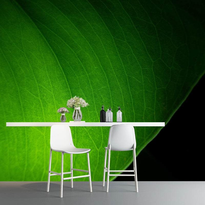 Customized Leaf Surface Plant Murals Wall for Reading Room Moisture Resistant