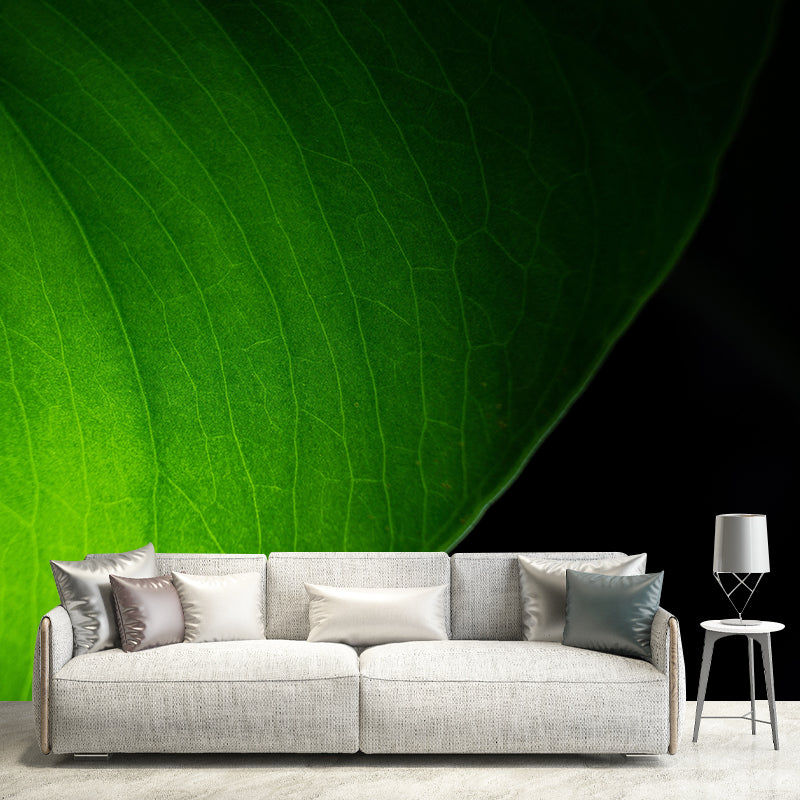 Customized Leaf Surface Plant Murals Wall for Reading Room Moisture Resistant