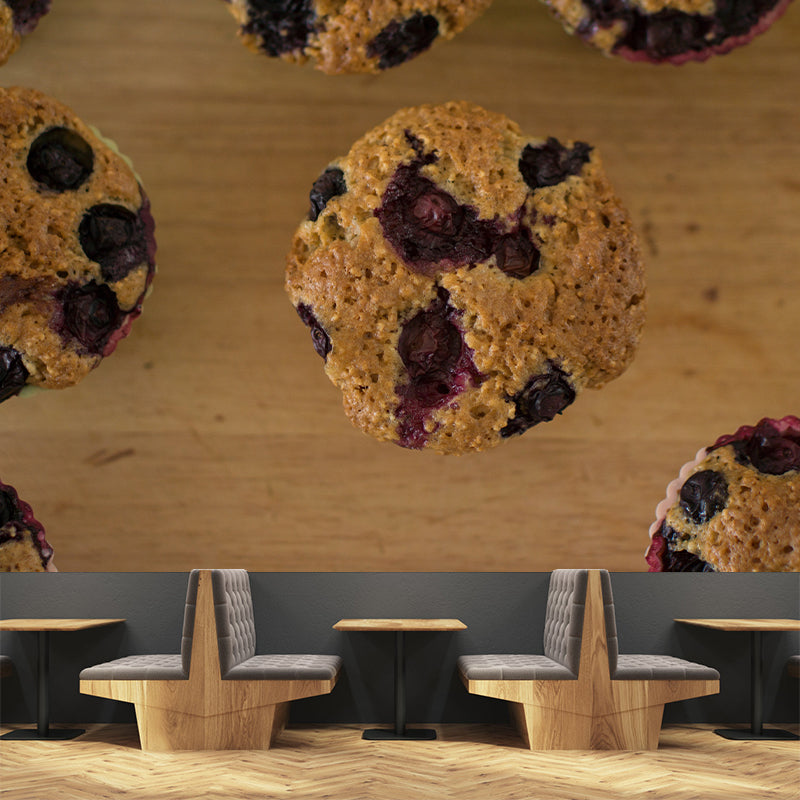 Blueberry Cupcakes Dessert Murals Environment Friendly for Dessert Shop