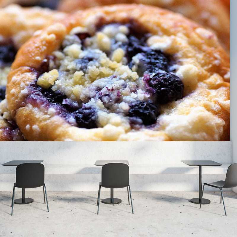 Blueberry Cake Dessert Murals Environment Friendly for Dessert Shop Stain Resistant