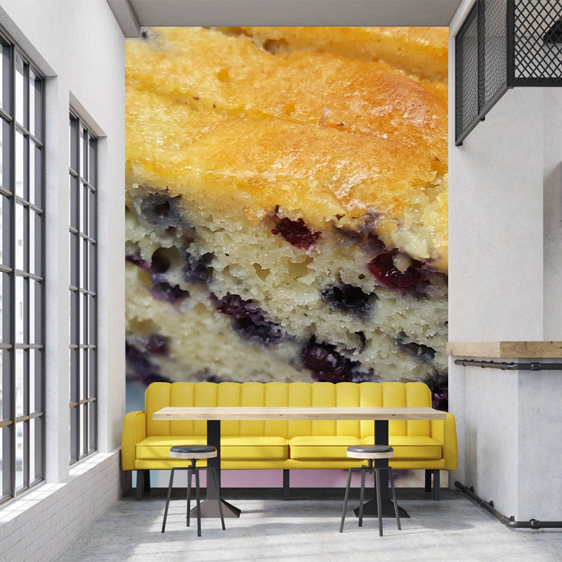 Blueberry Cake Dessert Murals Environment Friendly for Dessert Shop Stain Resistant