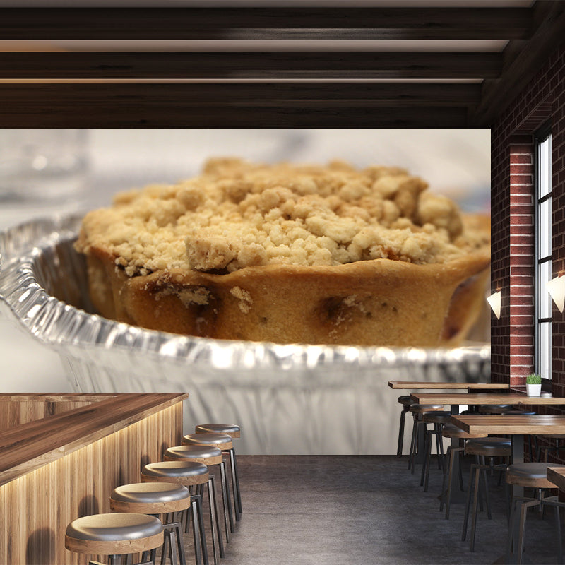 Apple Pie Dessert Wall Mural Minimalist Decoration Stain Resistant for Dessert Shop
