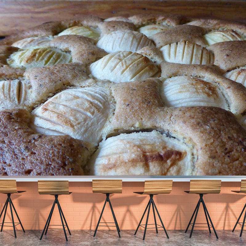 Apple Pie Dessert Wall Mural Minimalist Decoration Stain Resistant for Dessert Shop