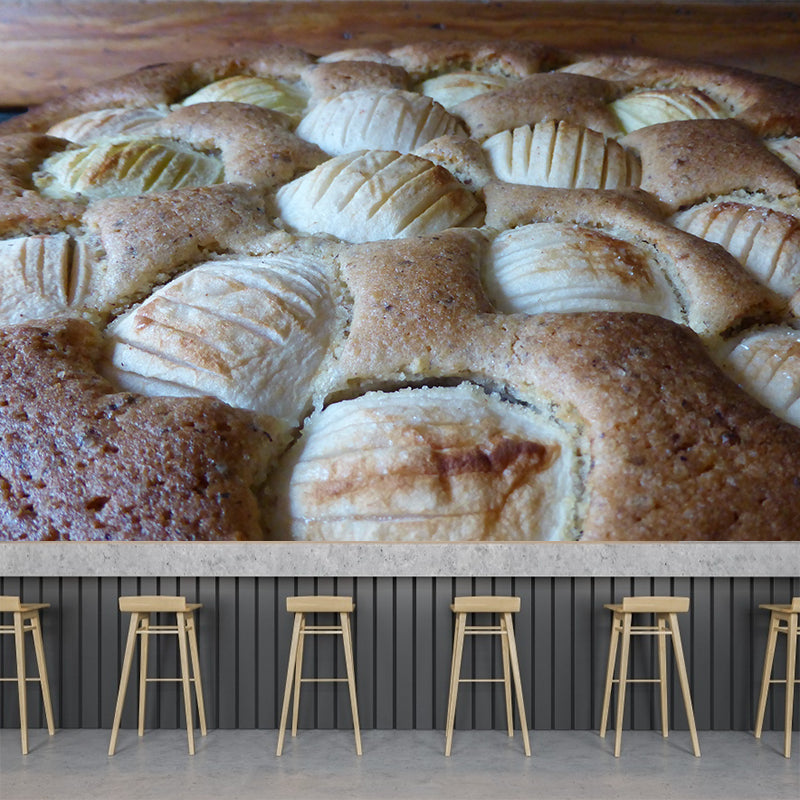 Apple Pie Dessert Wall Mural Minimalist Decoration Stain Resistant for Dessert Shop