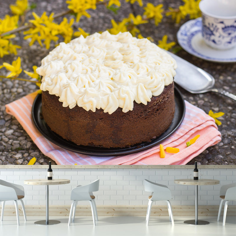 Customized Photography Cake Dessert Mural Wallpaper Commerce Shop Decoration