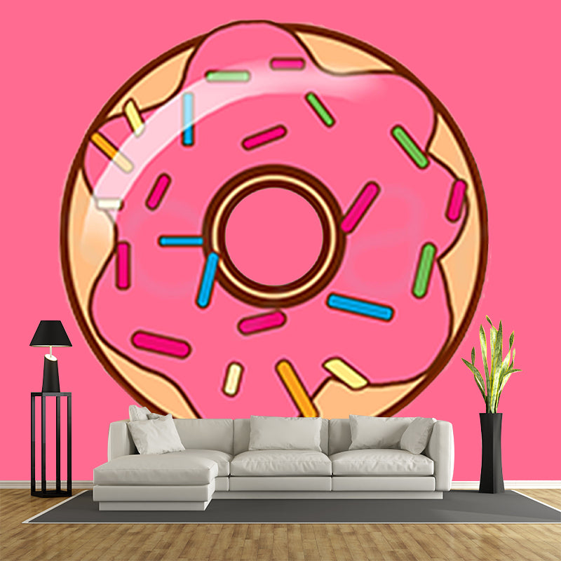 Minimalism Donut Dessert Mural Wall Covering for Dessert Shop Baking Shop
