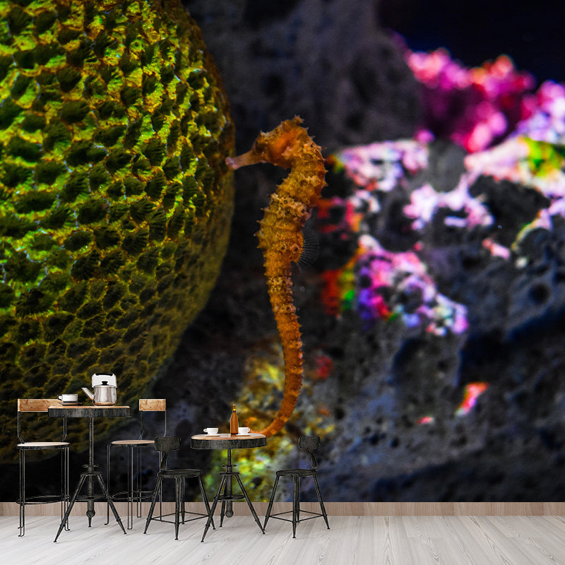 Customized Contemporary Hippocampus Mural Mildew Resistant for Sitting Room Bedroom