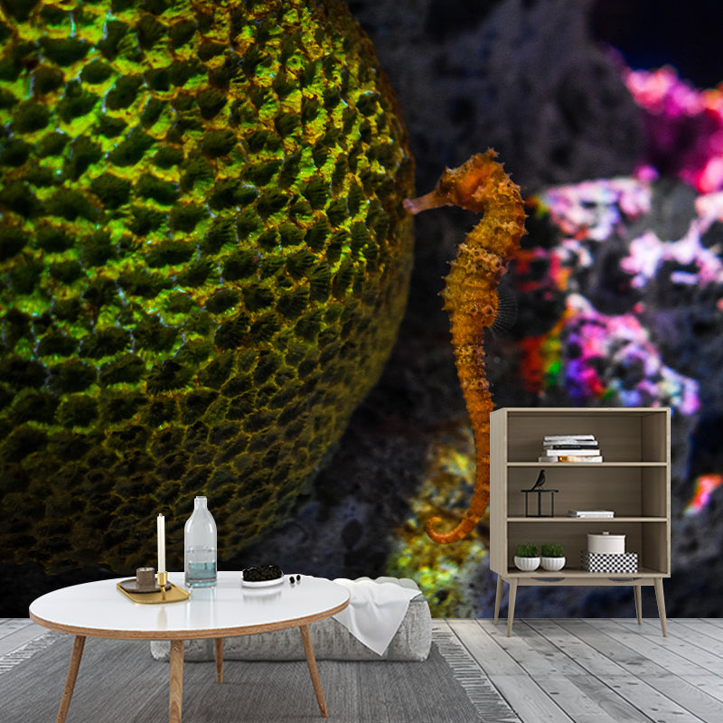 Customized Contemporary Hippocampus Mural Mildew Resistant for Sitting Room Bedroom