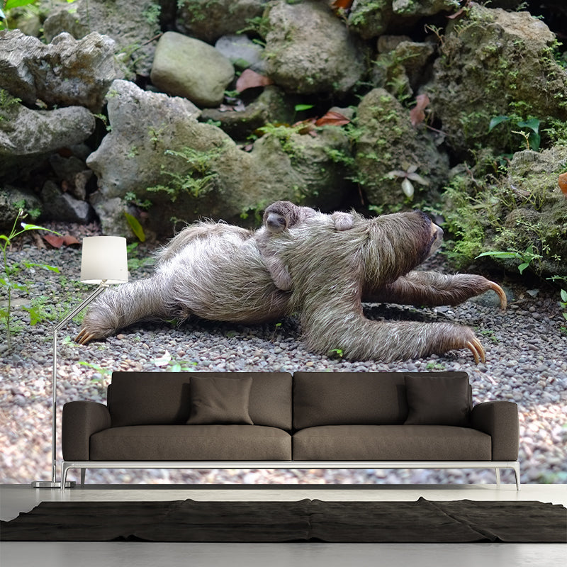 Customized Contemporary Sloth Mural Mildew Resistant for Sitting Room Bedroom