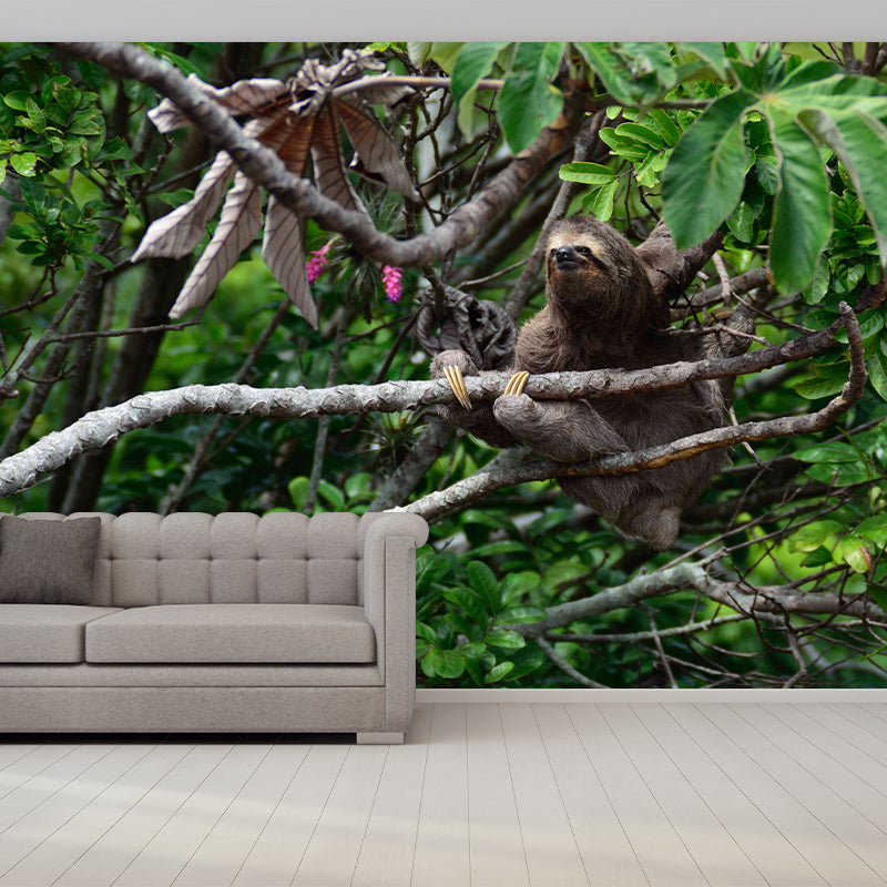 Customized Contemporary Sloth Mural Mildew Resistant for Sitting Room Bedroom