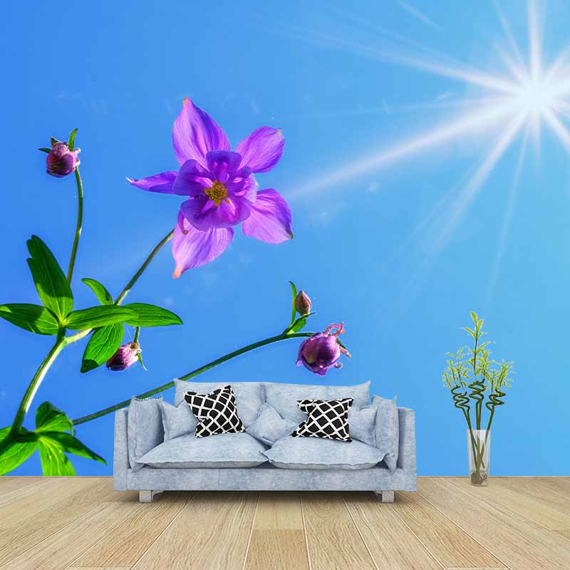 Customized Contemporary Flowers Mural Mildew Resistant for Sitting Room Bedroom