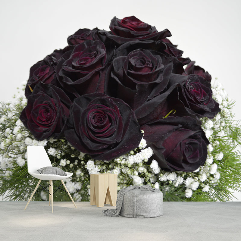 Roses Contemporary Mural Decal Sitting Room Moisture Resistant Wall Decor