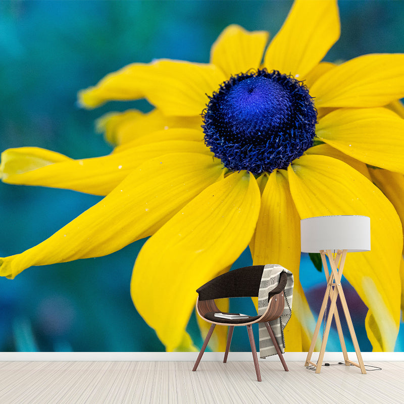 Customized Contemporary Coneflower Mural Mildew Resistant for Sitting Room Bedroom