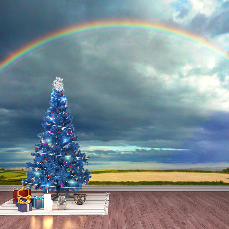 Contemporary Photography Rainbow Murals Wallpaper Moisture Resistant for Bedroom