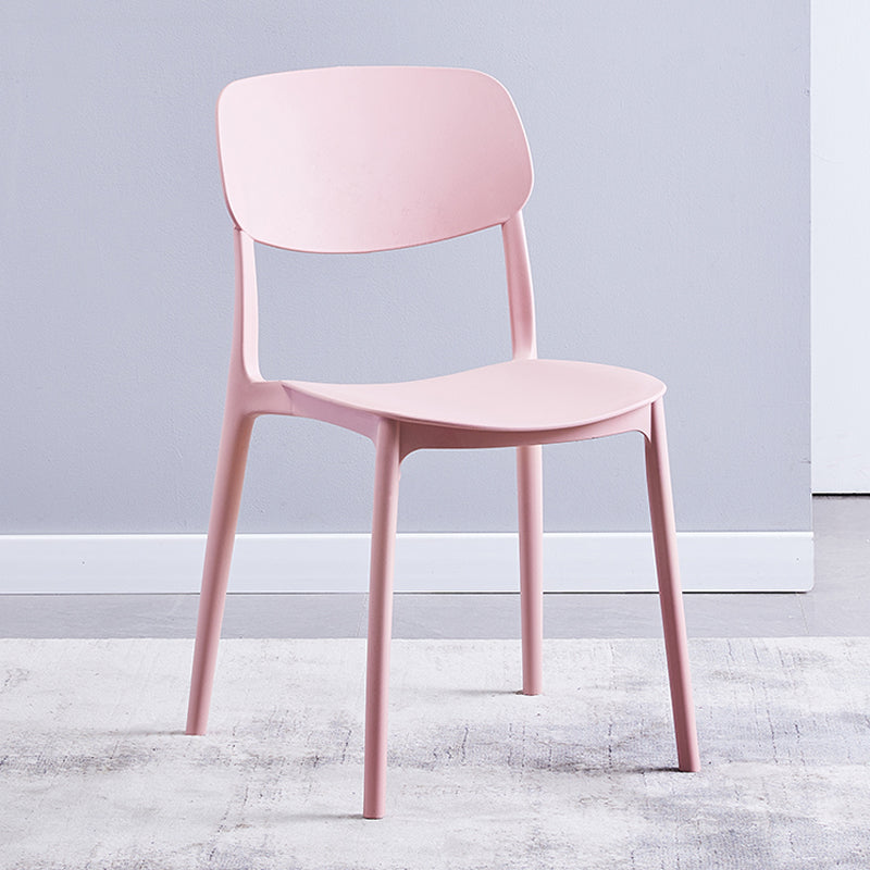 Scandinavian Plastic Armless Dining Chairs Dining Room Open Back Side Chair