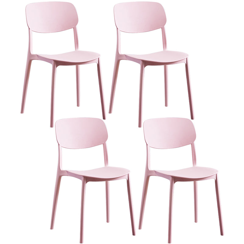 Scandinavian Plastic Armless Dining Chairs Dining Room Open Back Side Chair