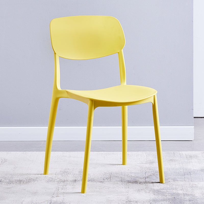 Scandinavian Plastic Armless Dining Chairs Dining Room Open Back Side Chair