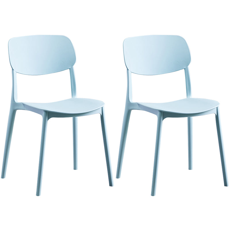 Scandinavian Plastic Armless Dining Chairs Dining Room Open Back Side Chair