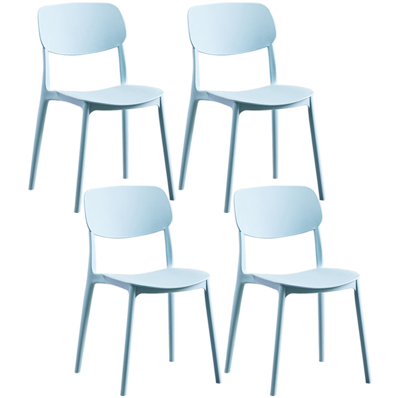 Scandinavian Plastic Armless Dining Chairs Dining Room Open Back Side Chair